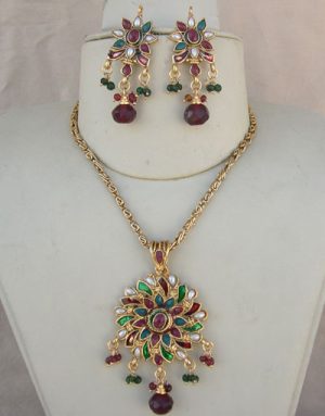x223_1 Kundan Polki Long Chain Necklace x223