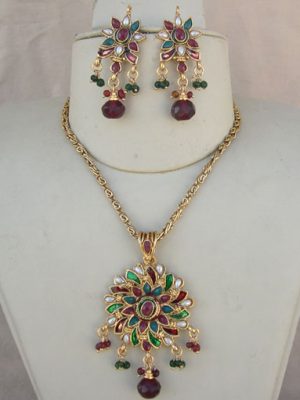 Kundan Polki Long Chain Necklace x223