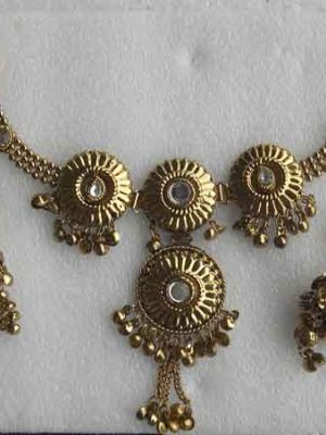 Stylish Navratri Special Necklace Jewellery Set With Earrings Set For Women y16