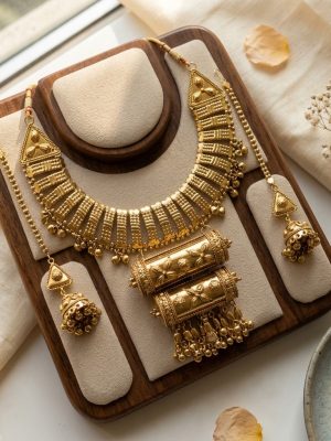 Garba Navratri Jewelry Sets for Women Golden Oxidized Afghani Bohemian Necklace With Earrings for Women and Girls y19