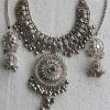 y21 Women's Silver Oxidized Traditional Ethnic Alloy Jewelry Necklace Set y21