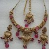 Gold plated Kundan Necklace Bridal Jewelry Set Ethnic y3815