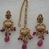 Gold plated Kundan Necklace Bridal Jewelry Set Ethnic y3815