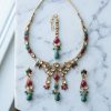Bollywood Necklace Earring Kundan Set Jewelry Wedding y3818