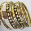 Gold Plated 2.6 Copper Bracelet Bangle 5 Pcs Set Bollywood Festival Party y511_1