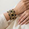 y541 Women Bracelet & Bangles Golden Oxidised Set of 5 Pcs y541