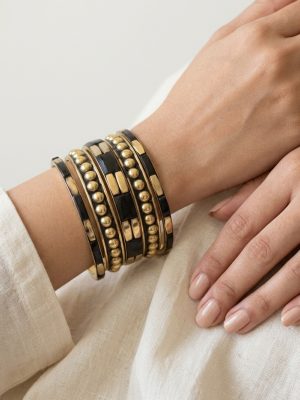 Women Bracelet & Bangles Golden Oxidised Set of 5 Pcs y541