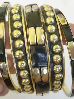 Women Bracelet & Bangles Golden Oxidised Set of 5 Pcs y541