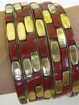 Indian Bangles Set of 5 Gold Oxidized Plated Bollywood Indian Sari Kada