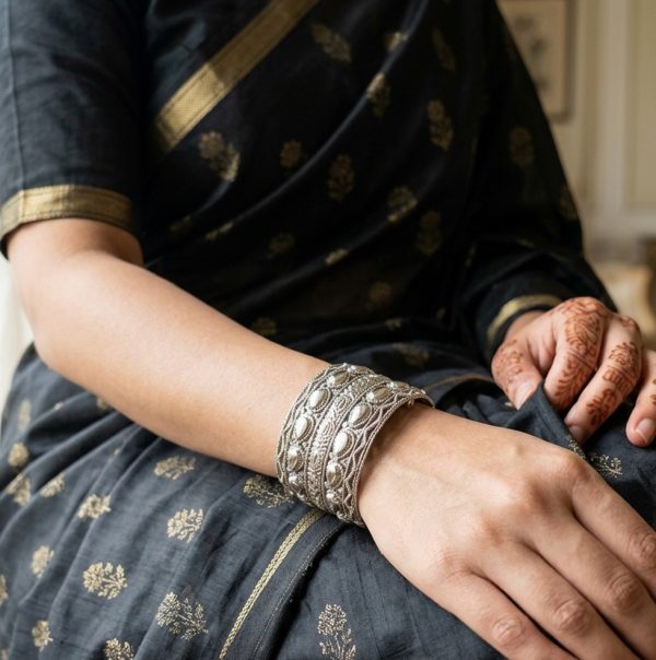 Kada Bracelet Silver Plated India Bollywood Sari dress girls y544
