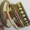 Gold plated Bangles for women 2.4 festival India Saree Fashion y551