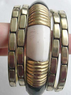 5 Pcs Gold Oxidized Bracelet Bangle Jewelry 2.8 India Saree Fashion y57