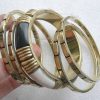 5 Pcs Gold Oxidized Bracelet Bangle Jewelry 2.8 India Saree Fashion y57