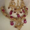 Gold plated Kundan Necklace Bridal Jewelry Set Ethnic y3815