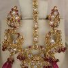 Gold plated Kundan Necklace Bridal Jewelry Set Ethnic y3815