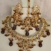 Kundan Polki Gold Plated Indian Bridal Necklace Earring Tikka y3813