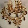 Kundan Polki Gold Plated Indian Bridal Necklace Earring Tikka y3813