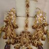 Kundan Polki Gold Plated Indian Bridal Necklace Earring Tikka y3813