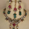 Bollywood Necklace Earring Kundan Set Jewelry Wedding y3818