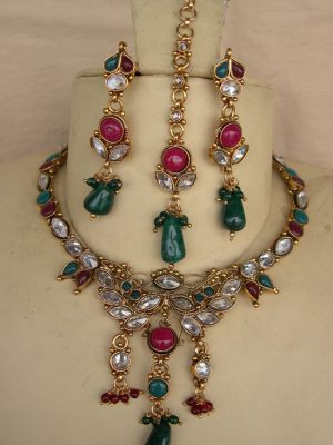 Bollywood Necklace Earring Kundan Set Jewelry Wedding y3818