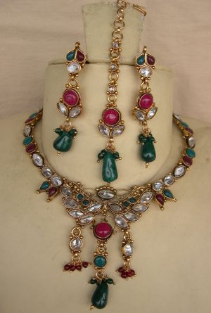 z590 Bollywood Necklace Earring Kundan Set Jewelry Wedding y3818
