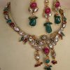 Bollywood Necklace Earring Kundan Set Jewelry Wedding y3818