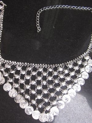 Silver Metal Coin Waist Chain Kamarband for Girls Free Size Kamarpatta b178