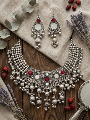 Tribal Costume Jewelry Earring Necklace Garba Goth f1244