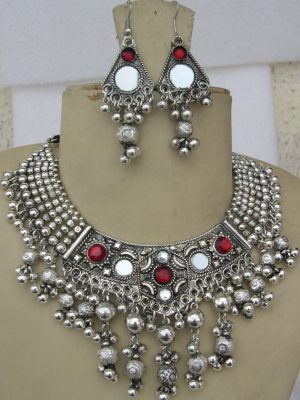 Tribal Costume Jewelry Earring Necklace Garba Goth f1244