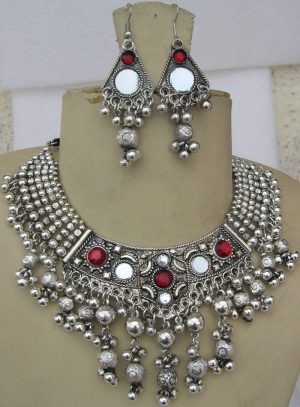 Tribal Costume Jewelry Earring Necklace Garba Goth f1244