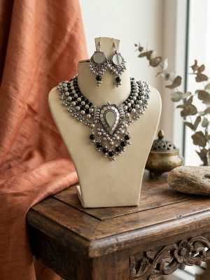 f1287 Wedding Party Tribal Necklace Earring Gypsy Kuchi Goth f1287