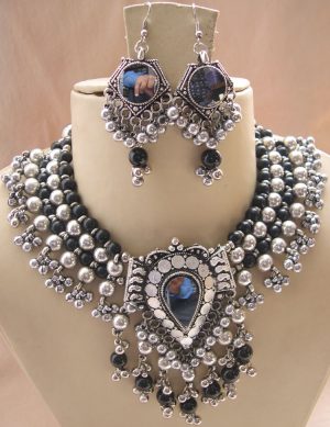 Wedding Party Tribal Necklace Earring Gypsy Kuchi Goth f1287