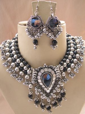 Wedding Party Tribal Necklace Earring Gypsy Kuchi Goth f1287