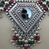 Silver Plated Vintage bib NECKLACE Garba gypsy f1317