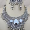 Silver Oxidized Afghani Bohemian Necklace f1328
