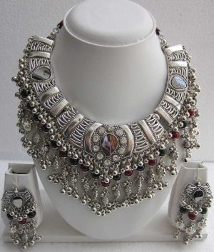 Statement Bib Fashion Silver Womens Necklace f1388