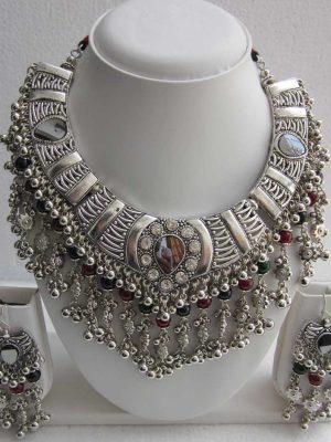 Statement Bib Fashion Silver Womens Necklace f1388