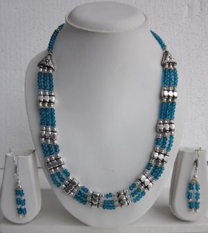 f1451 Bollywood Indian Fashion Long Brass Moti Set f1451