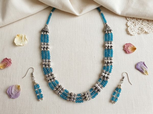 Aqua Royale Beaded Necklace Set