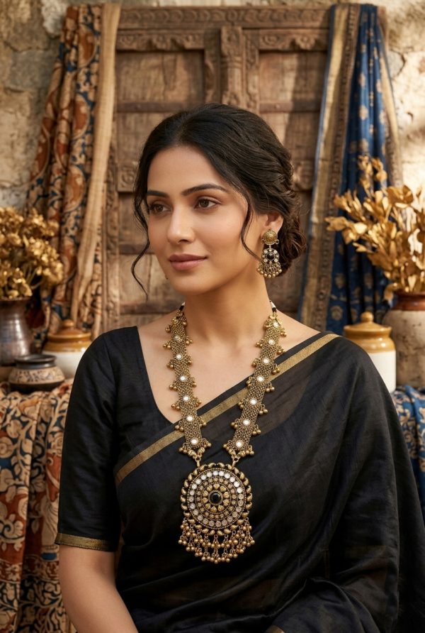 f1527 Gold Oxidized Boho Necklace f1527