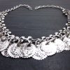 Coin Silver Oxidized Haar Necklace f1576