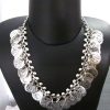 Coin Silver Oxidized Haar Necklace f1576