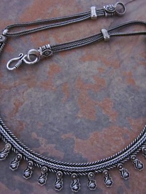 Oxidised Silver Toned Kolhapuri Necklace f1580