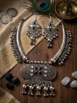 Silver Vintage Kuchi Tribal JEWELRY Hasli Set f496