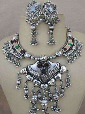 Kuchi Gujarat Banjara Top Handmade Oxidized Set f848