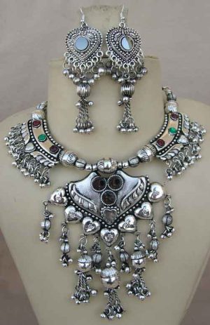 f848 Kuchi Gujarat Banjara Top Handmade Oxidized Set f848