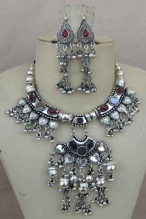 COSTUME JEWELRY Dance Tribal Necklace Earring Goth f857