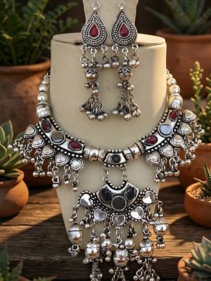 COSTUME JEWELRY Dance Tribal Necklace Earring Goth f857