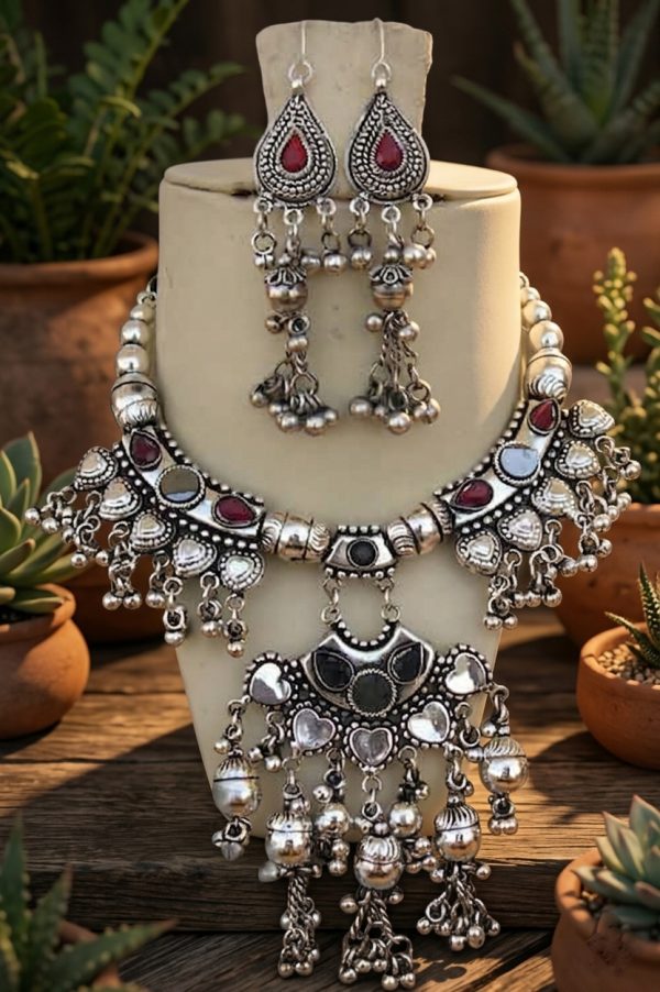 COSTUME JEWELRY Dance Tribal Necklace Earring Goth f857
