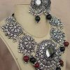 Ethnic Vintage Statement Bib Fashion Navratri Silver f869